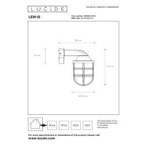 Lucide Applique da esterni Lewis, ottone