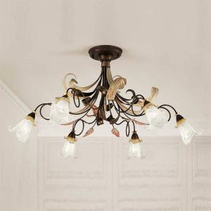 Lam Plafoniera floreale Giuseppe, 6 punti luce