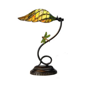 Clayre&Eef Leaf - lampada da tavolo in stile Tiffany