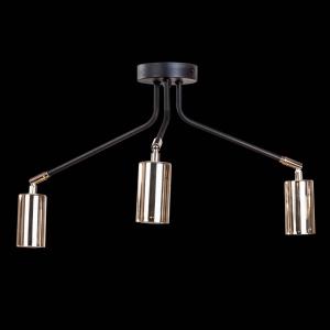 Euluna Plafoniera Orbit, nero/oro, 3 luci