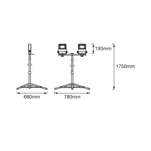 LEDVANCE Worklight Tripod proiettore LED 2x30W