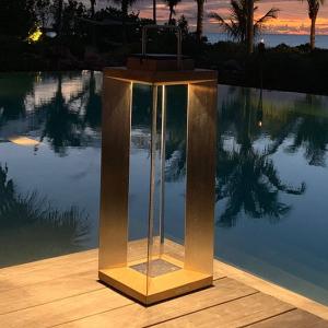 Les Jardins Lanterna LED solare Teckinox, teak/acciaio, 65,…