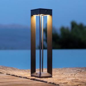 Les Jardins Lampada LED solare Borne a sensore, 45 cm, grig…