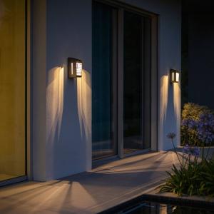 Les Jardins Applique LED solare Corner con sensore, grigio