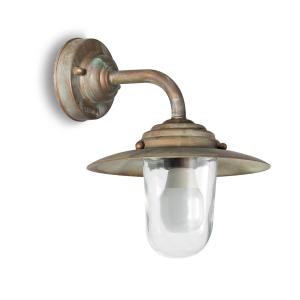 Moretti Luce Applique Chalet H 26cm ottone anticato/traspar…