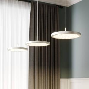 Rothfels Gion LED sospensione 3 luci nichel/rovere