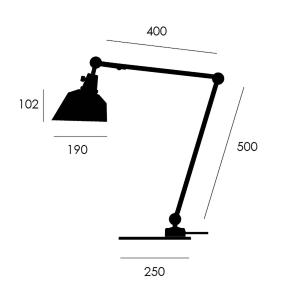 midgard modular TYP 551 lampada tavolo, nero 70 cm