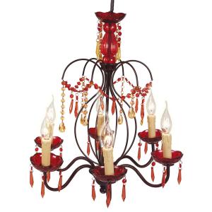 Näve Lampadario rosso Dorota di materiale acrilico