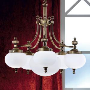 ORION Lampada a sospensione 6 luci DELIA ottone antico