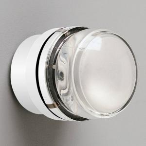 Oluce Applique Fresnel con lente in vetro, bianco - IP44