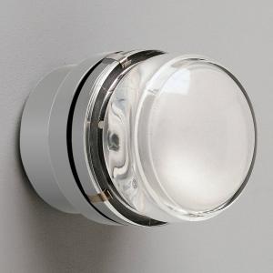 Oluce Applique Fresnel con lente in vetro, grigio - IP44