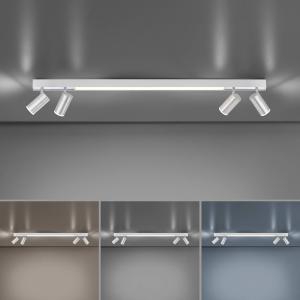 PURE Lines plafoniera LED, 4 luci, alluminio