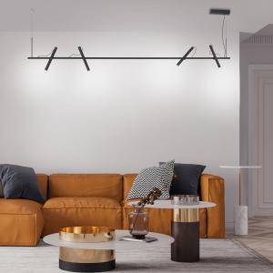 PURE Tutua lampada LED a sospensione, 4 luci, nero