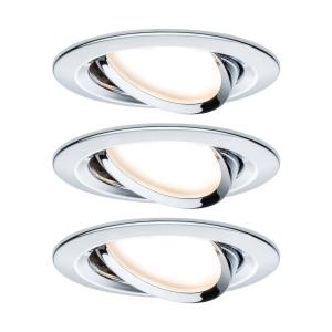 Paulmann Nova 3 faretti tondi orientabili, cromo