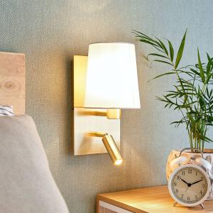 Lindby Applique Aiden, lampada LED, bianco ottone