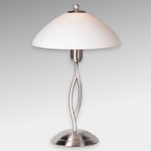 Steinhauer Lampada da tavolo Capri alta 45 cm acciaio/bianco