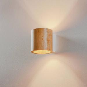 SOLLUX LIGHTING Applique Ara a cilindro di legno