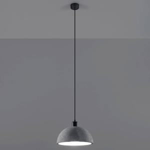 SOLLUX LIGHTING Lampada a sospensione Lito, semisfera cemen…