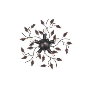 Euluna Plafoniera Cernecchio, 5 luci, bronzo