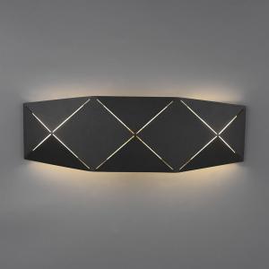 Trio Lighting Applique LED Zandor nera, larga 40 cm