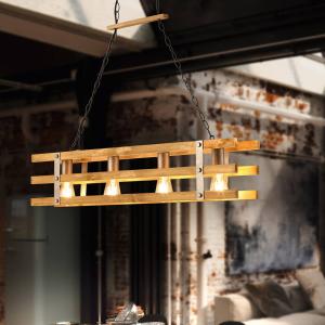 Trio Lighting Lampada a sospensione Khan stile vintage, 4 l…