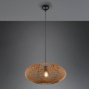 Trio Lighting Lampada a sospensione Hedda di sisal e metallo