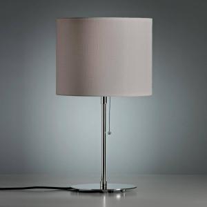 TECNOLUMEN Lampada da scrivania con paralume in lino grigio