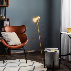 TEMAR LIGHTING Piantana La Tuba 1250 treppiede e spot, oro