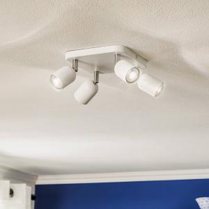 TK Lighting Spot da soffitto Top, 4 luci, quadrato bianco