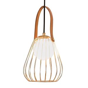 Viokef Lampada a sospensione Levik a gabbia oro Ø 18 cm