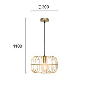 Viokef Lampada a sospensione Zenith a gabbia, oro