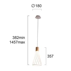 Viokef Lampada a sospensione Hank con griglia, bianco