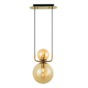 Viokef Lampada sospensione Mira stile vintage 2 luci, oro
