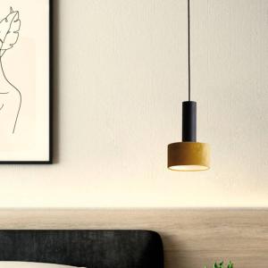 Viokef Lampada sospensione Arietta paralume velluto, oro