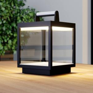 Lucande Lampada LED da tavolo Cube da esterni ricaricabile