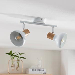 Lindby Faretto da soffitto Fridolin a 2 luci, bianco