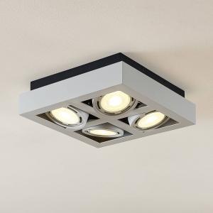 Arcchio Faretto da soffitto Ronka 4 luci, quadrato, bianco