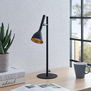 Lucande Lampada da tavolo Nordwin di metallo, nero-oro