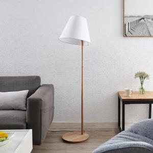 Lucande Jinda piantana di legno, tessuto bianco