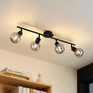 Lindby Eridia spot soffitto, nero, 4 luci