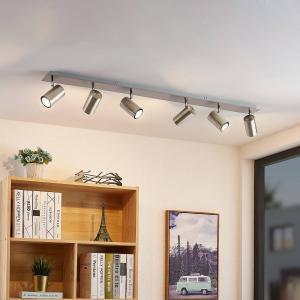Lindby Joffrey faretto da soffitto, 6 luci, nichel