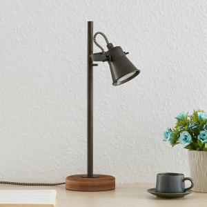 Lindby Grandesa lampada da tavolo con base legno