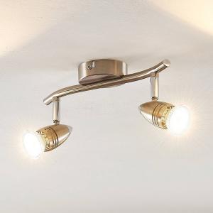 ELC Kalean faretto a soffitto, nichel, 2 luci
